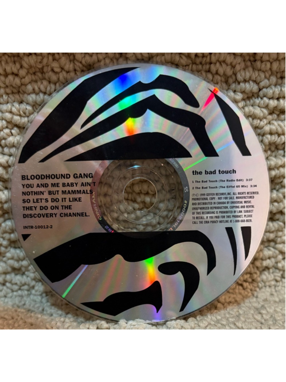 Bloodhound Gang The Bad Touch CD Single Silver Black One Size